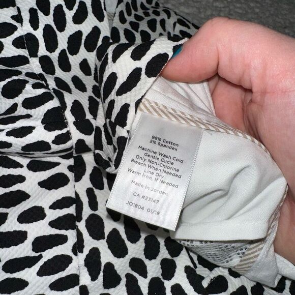 Talbots Women’s Slim Crop Cheetah Spot Black White Pants Size 10 NWOT - Picture 7 of 12